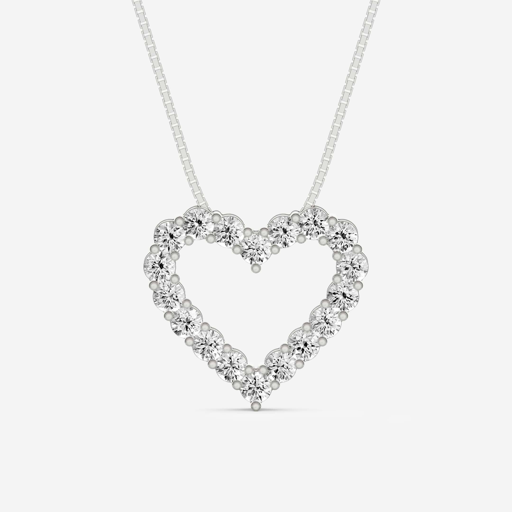 1 ctw Round Lab Grown Diamond Heart Pendant