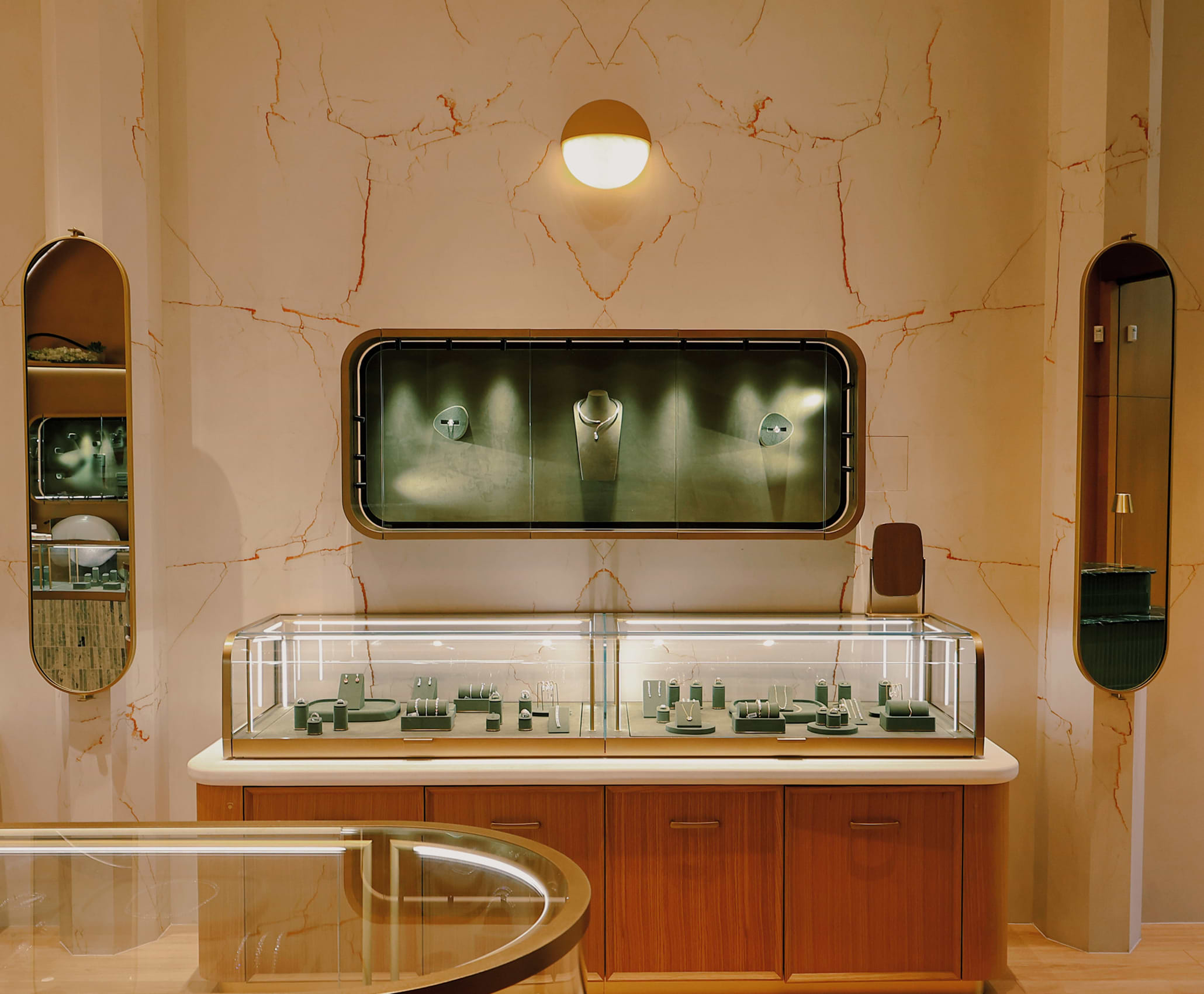 Grown Brilliance luxury store interior featuring a curated selection of diamond jewelry.