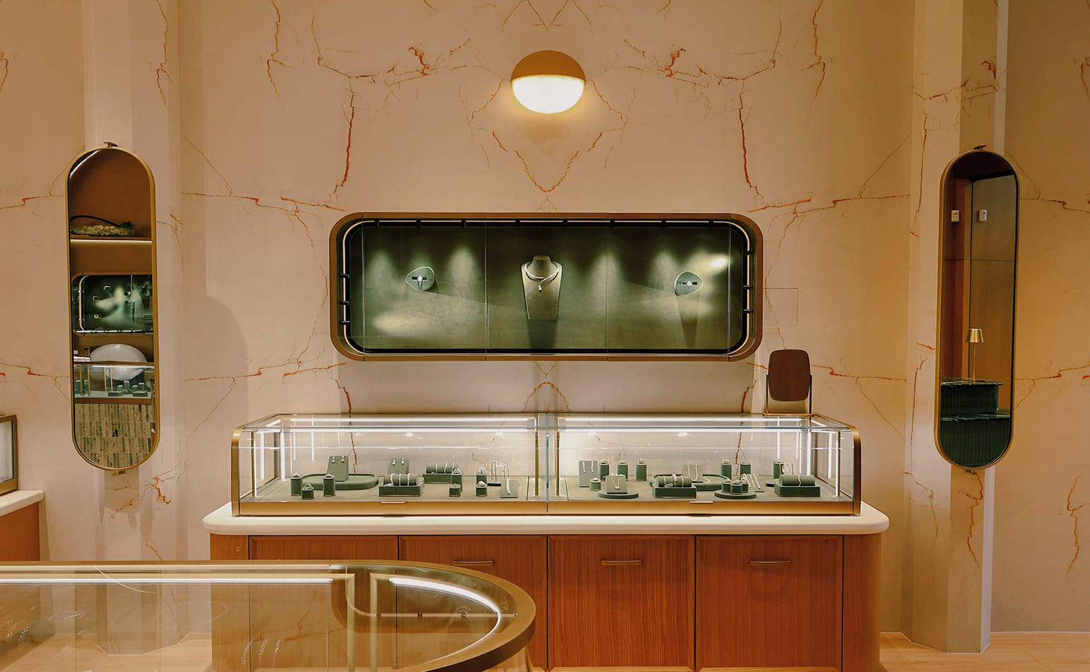 Grown Brilliance luxury store interior featuring a curated selection of diamond jewelry.