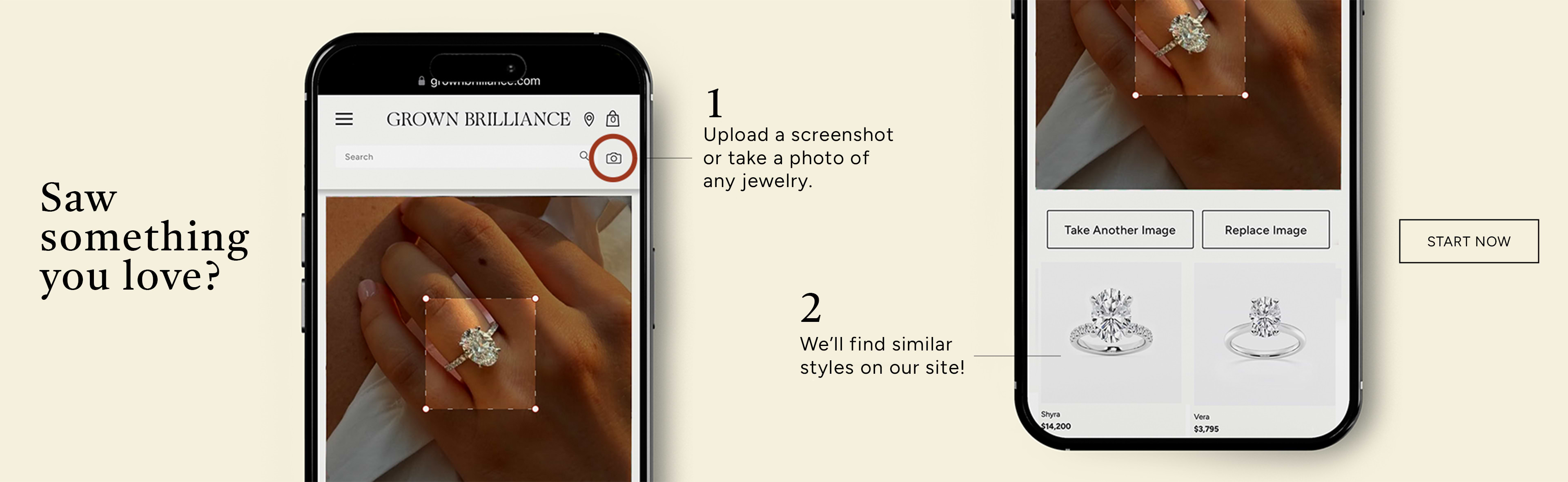Visual search banner showing jewelry