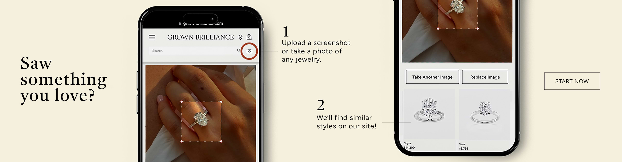 Visual search banner showing jewelry