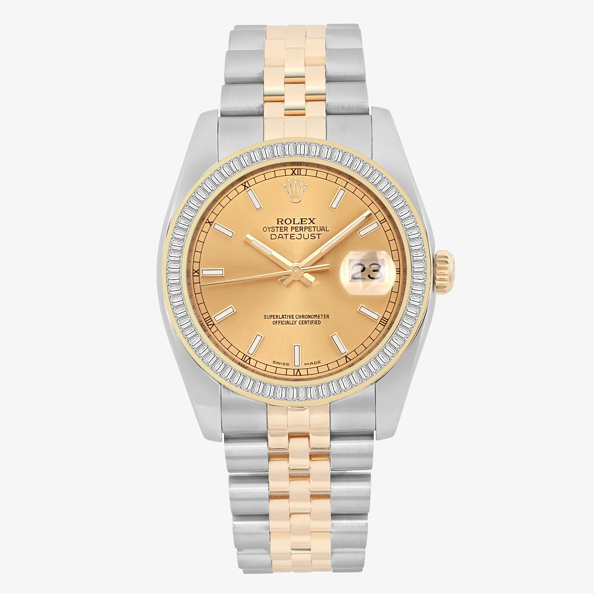 3 ctw Baguette Lab Grown Diamond  Rolex Watch