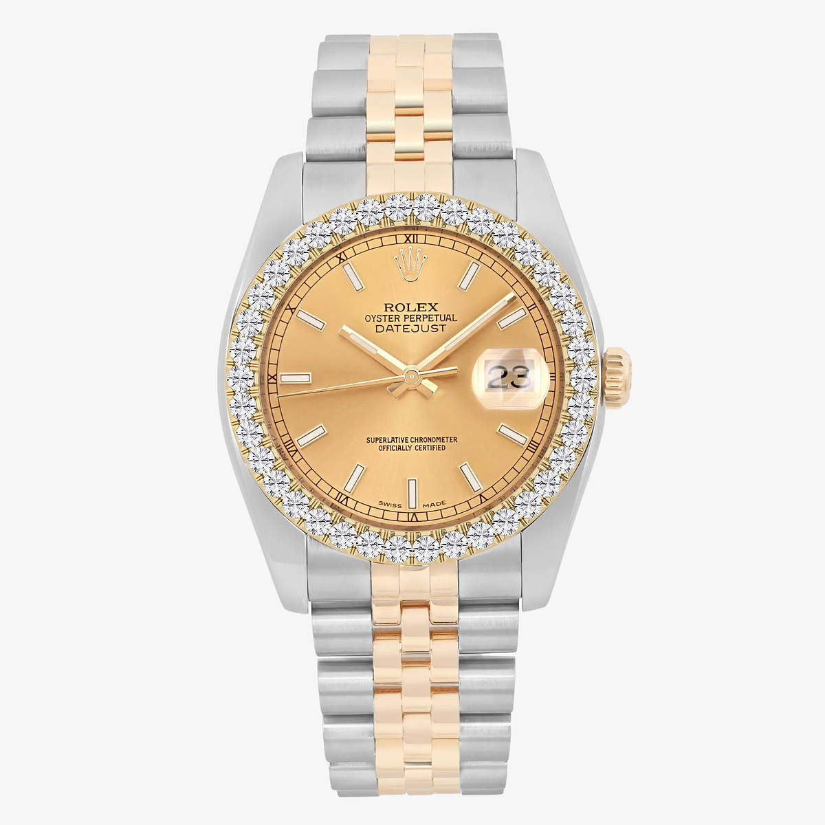 3 ctw Round Lab Grown Diamond  Rolex Watch