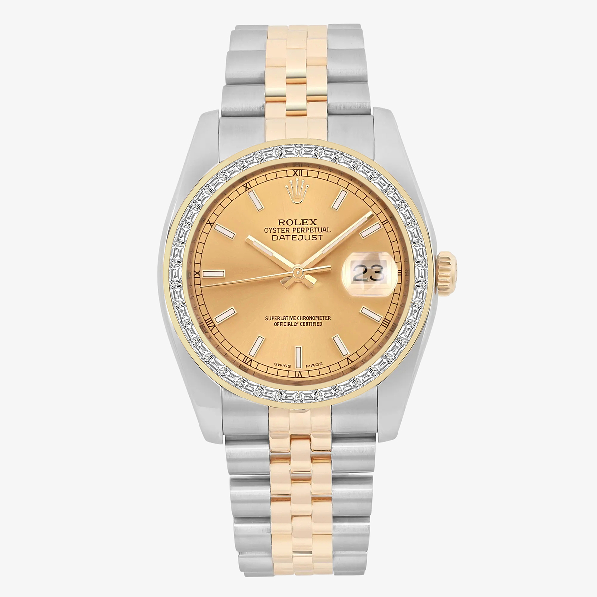 2 2/3 ctw Trapezoid Lab Grown Diamond  Rolex Watch