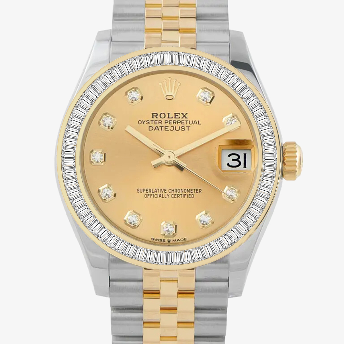 1 1/2 ctw Baguette Lab Grown Diamond  Rolex Watch