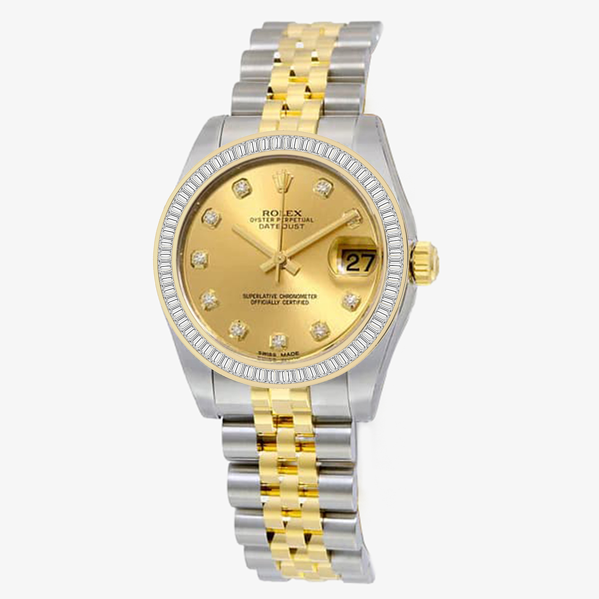 Additional Image 2 for  1 1/2 ctw Baguette Lab Grown Diamond  Rolex Watch