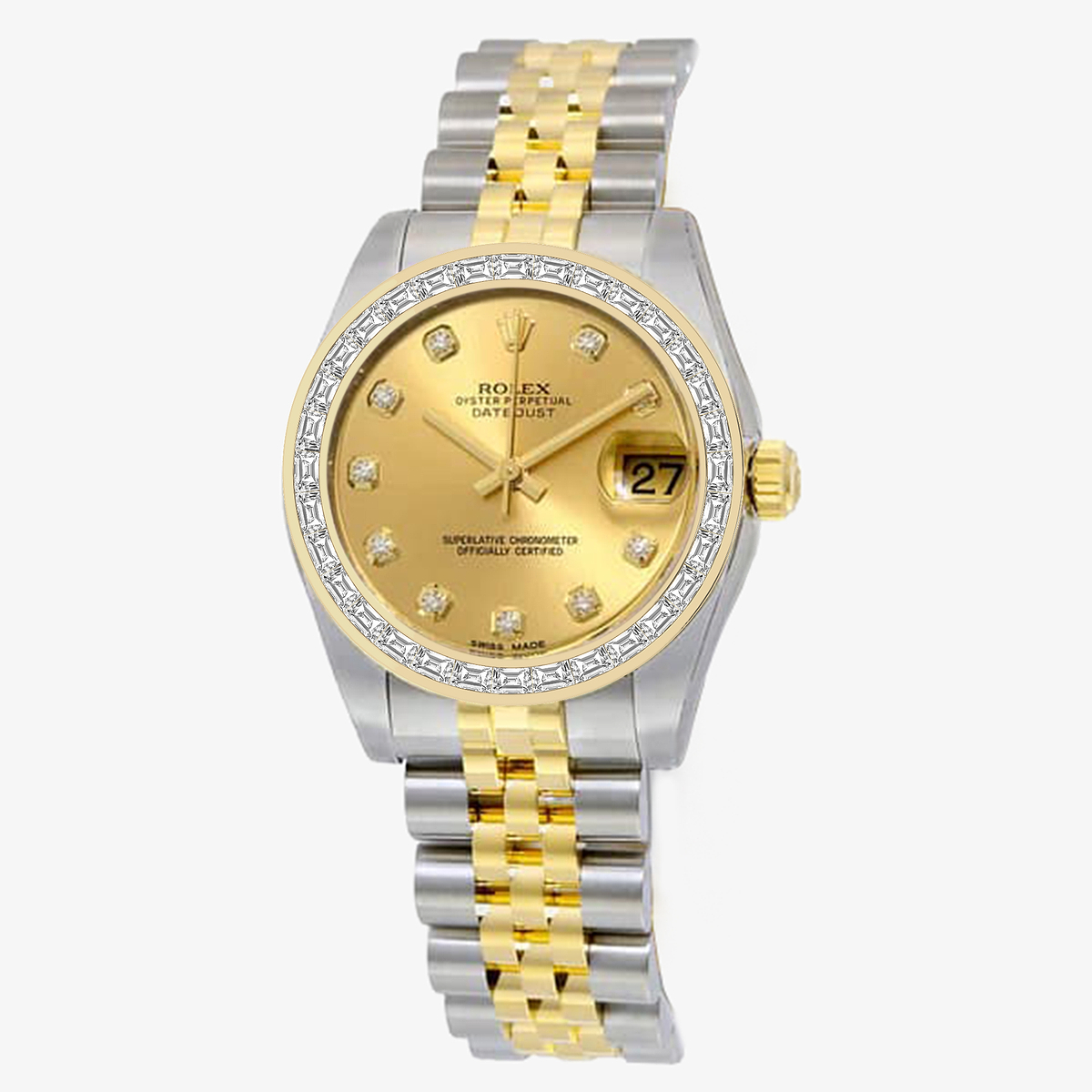 Additional Image 2 for  2 1/4 ctw Trapezoid Lab Grown Diamond  Rolex Watch