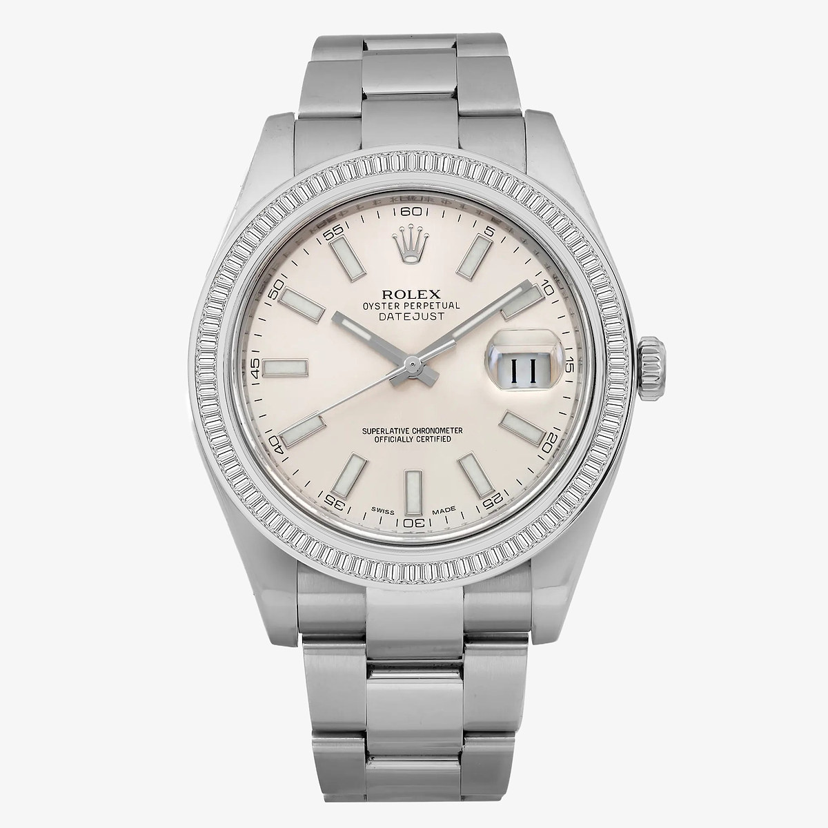 2 1/3 ctw Baguette Lab Grown Diamond  Rolex Watch