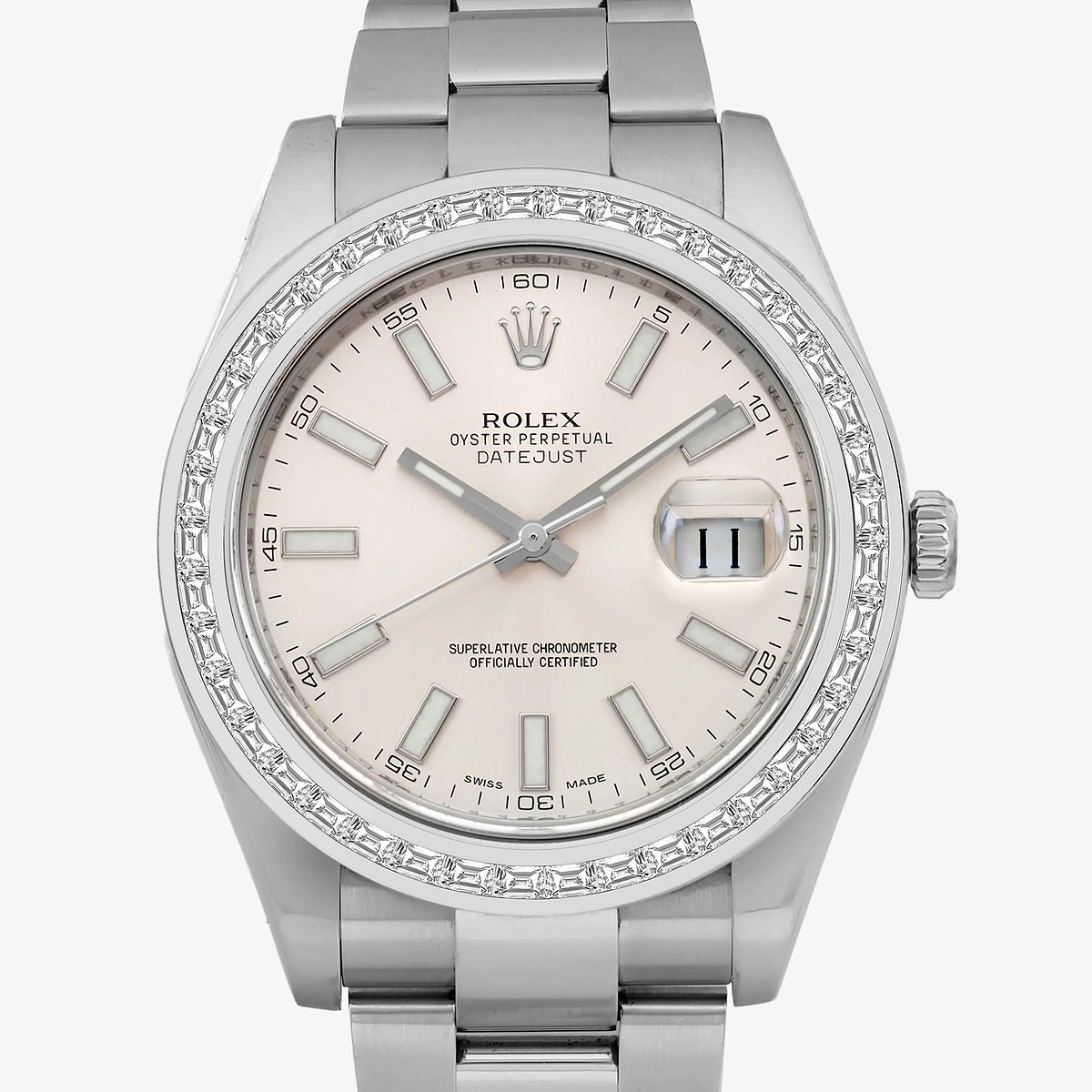 Additional Image 1 for  2 7/8 ctw Trapezoid Lab Grown Diamond  Rolex Watch