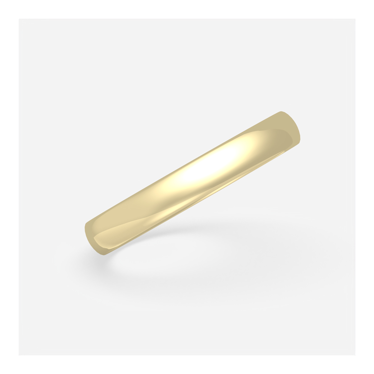 3mm High Polished Classic Wedding Band 14K Yellow Gold