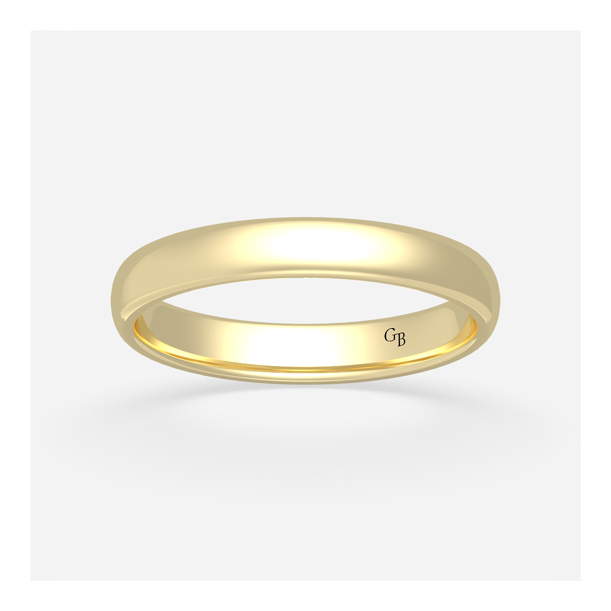 3mm High Polished Classic Wedding Band 14K Yellow Gold