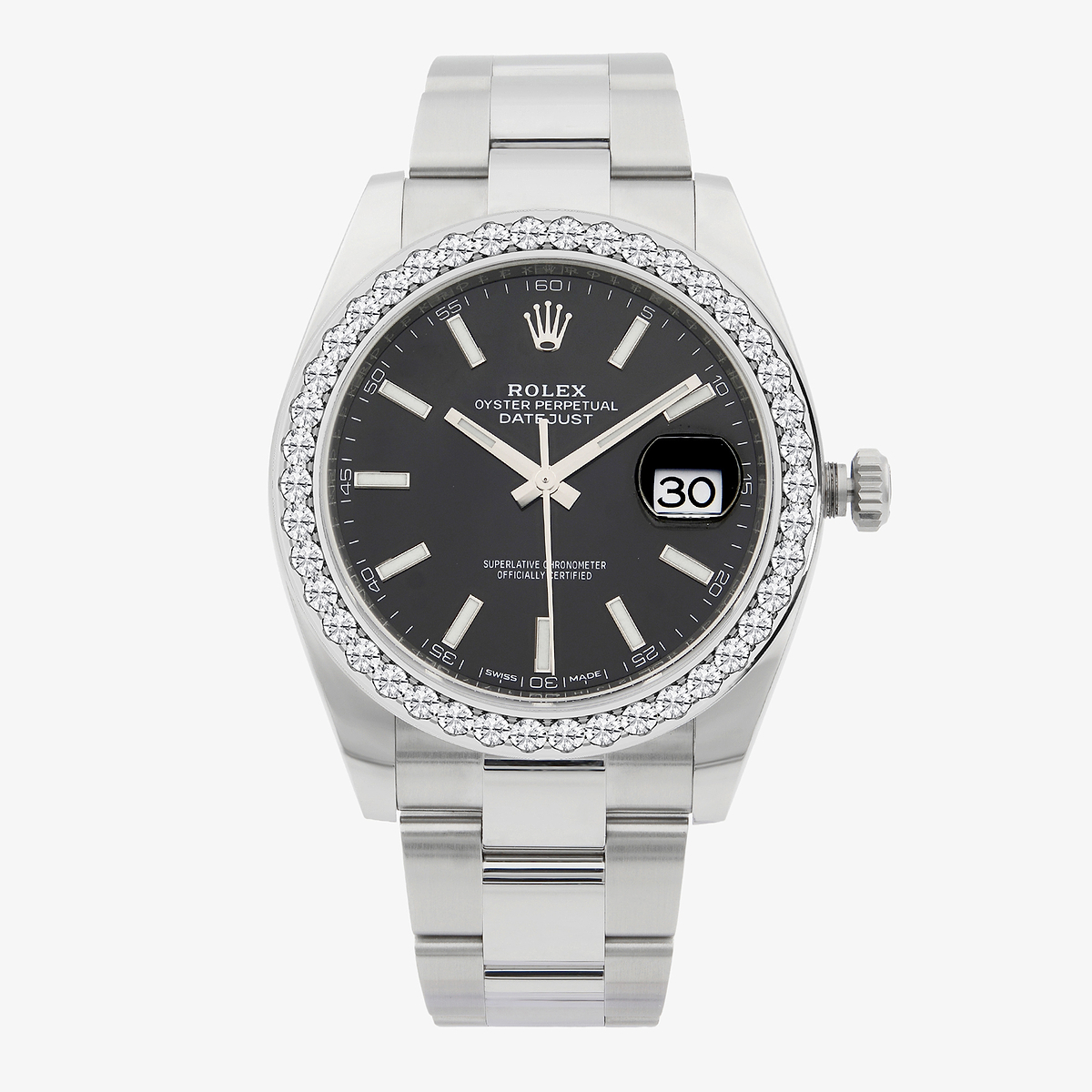3 ctw Round Lab Grown Diamond  Rolex Watch