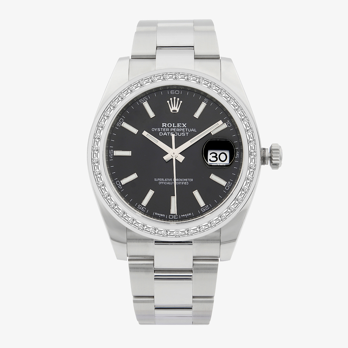 2 7/8 ctw Trapezoid Lab Grown Diamond  Rolex Watch