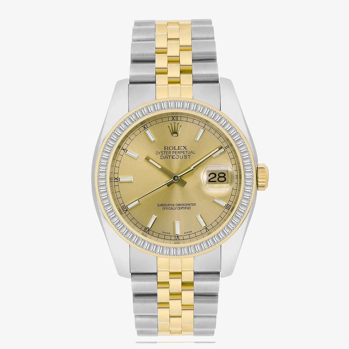 3 ctw Baguette Lab Grown Diamond  Rolex Watch