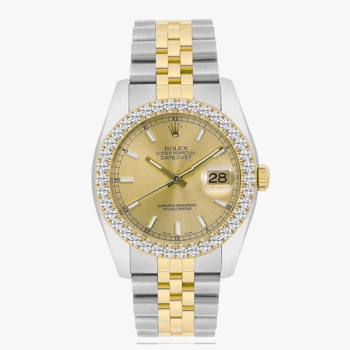 3 ctw Round Lab Grown Diamond  Rolex Watch