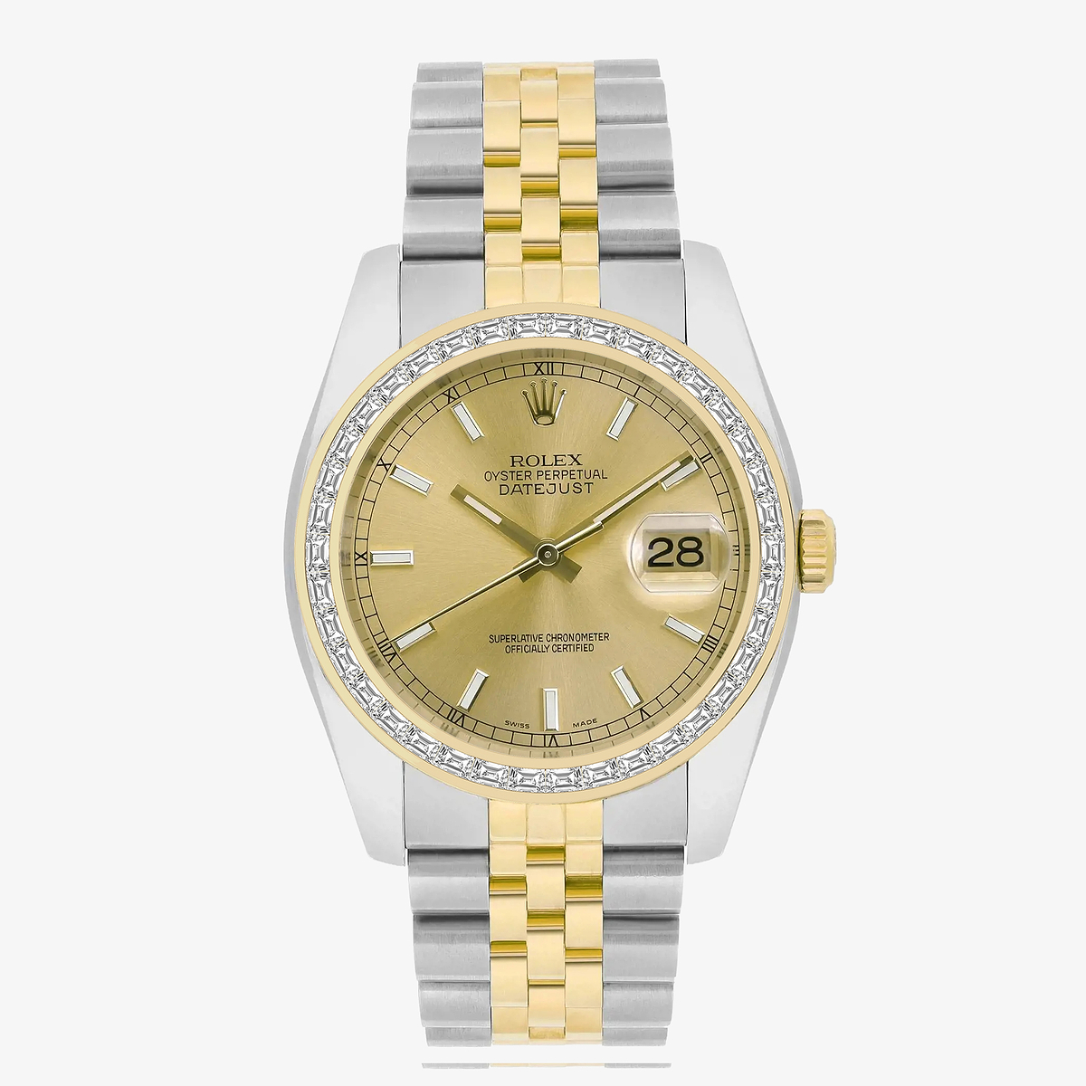 2 2/3 ctw Trapezoid Lab Grown Diamond  Rolex Watch
