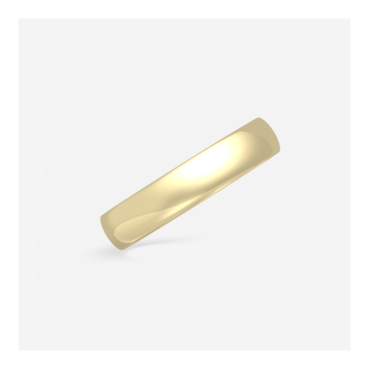 4mm High Polished Classic Wedding Band 14K Yellow Gold