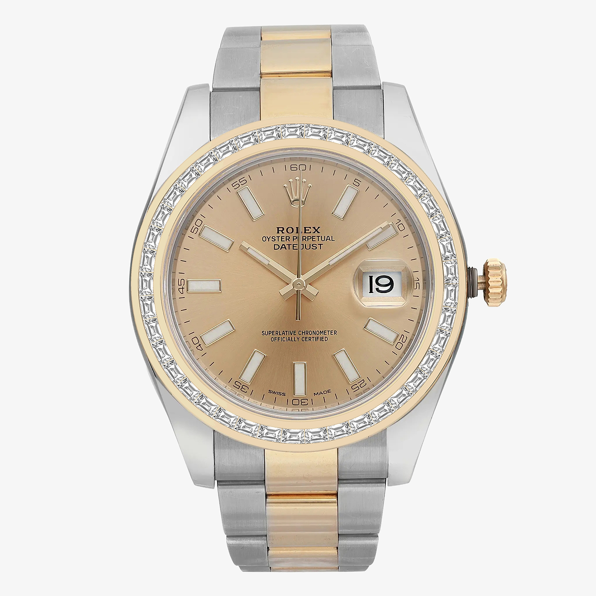 2 7/8 ctw Trapezoid Lab Grown Diamond  Rolex Watch