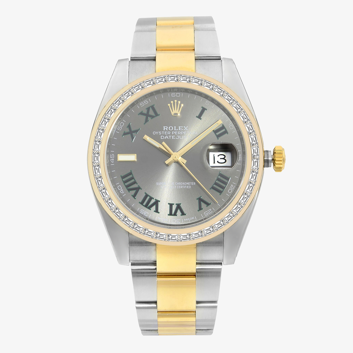 2 7/8 ctw Trapezoid Lab Grown Diamond  Rolex Watch