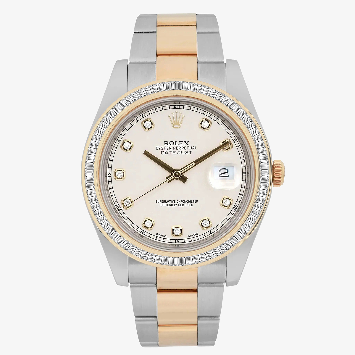 2 1/3 ctw Baguette Lab Grown Diamond  Rolex Watch