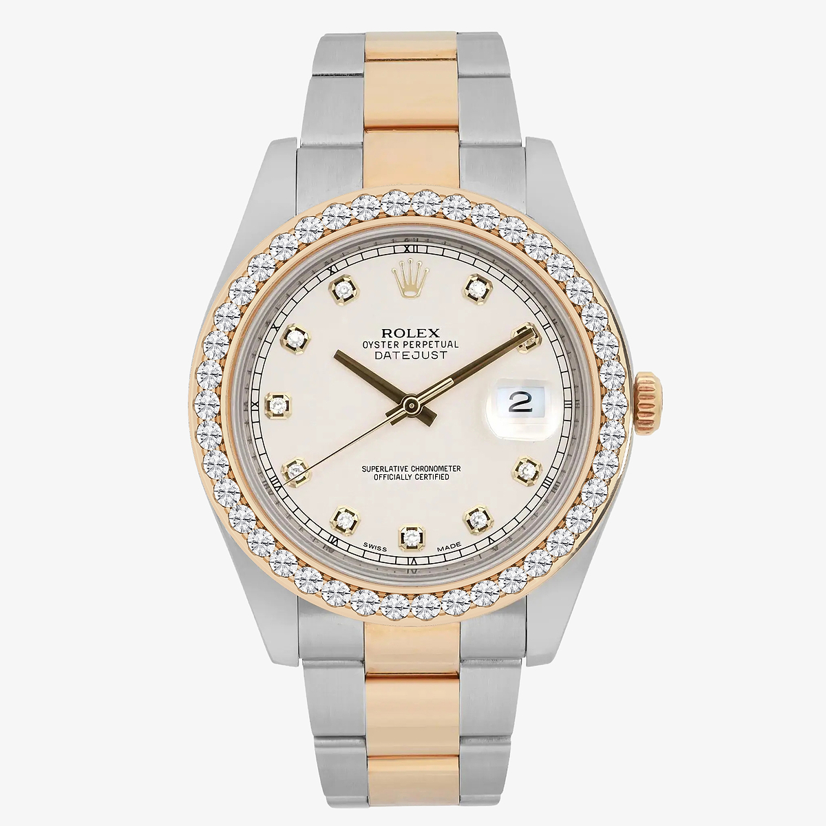 3 ctw Round Lab Grown Diamond  Rolex Watch
