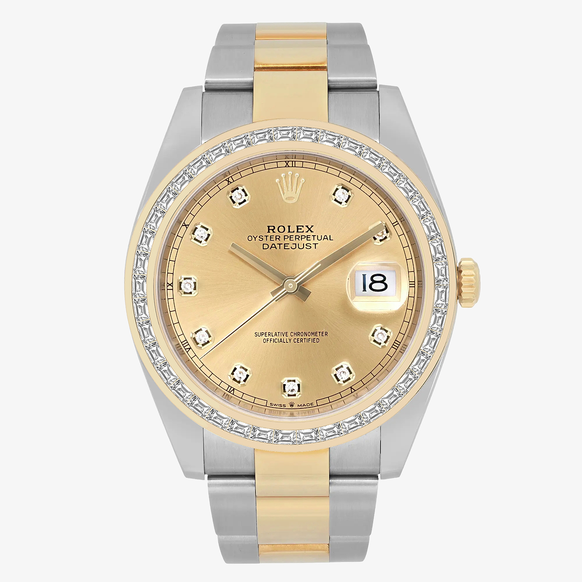 2 7/8 ctw Trapezoid Lab Grown Diamond  Rolex Watch
