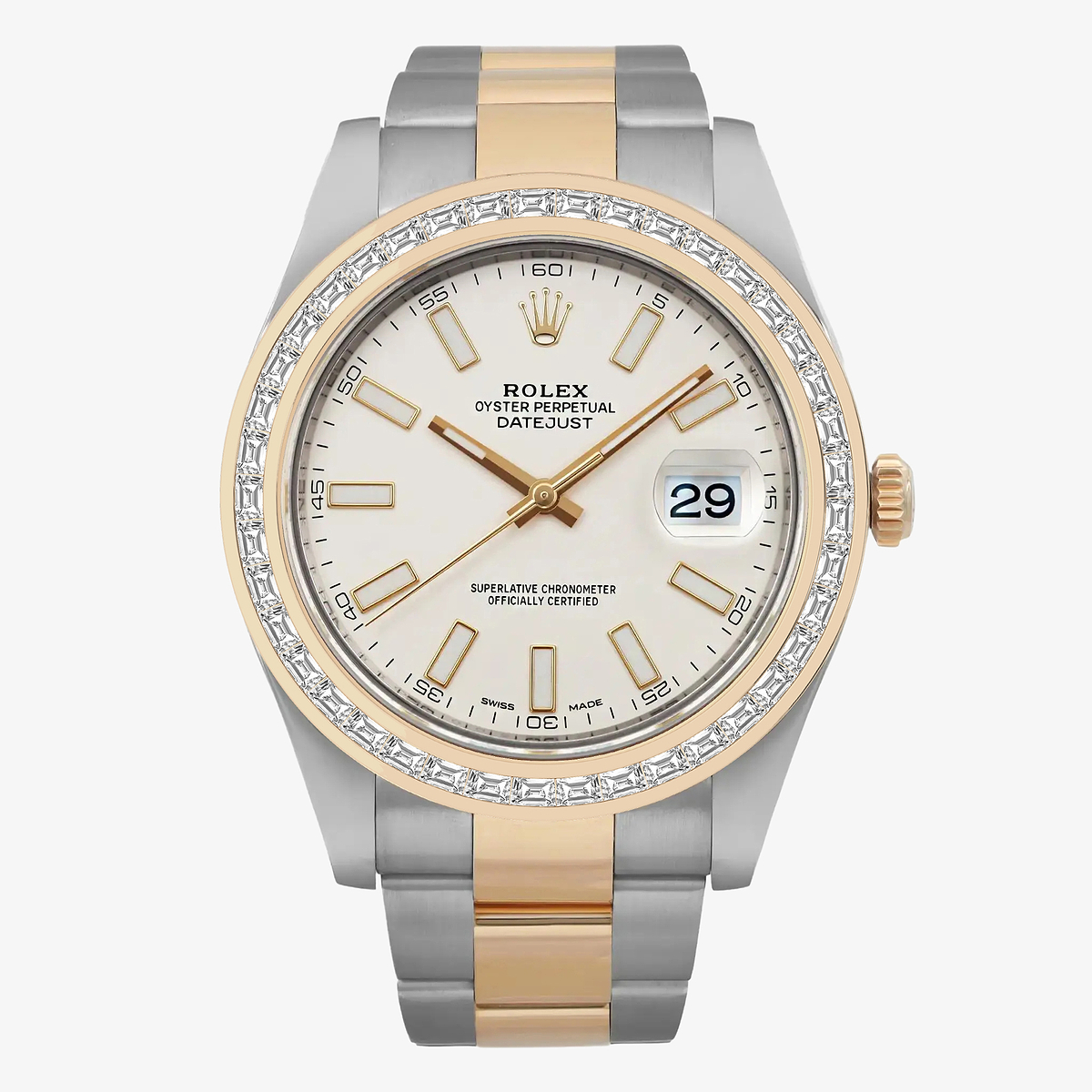 2 7/8 ctw Trapezoid Lab Grown Diamond  Rolex Watch