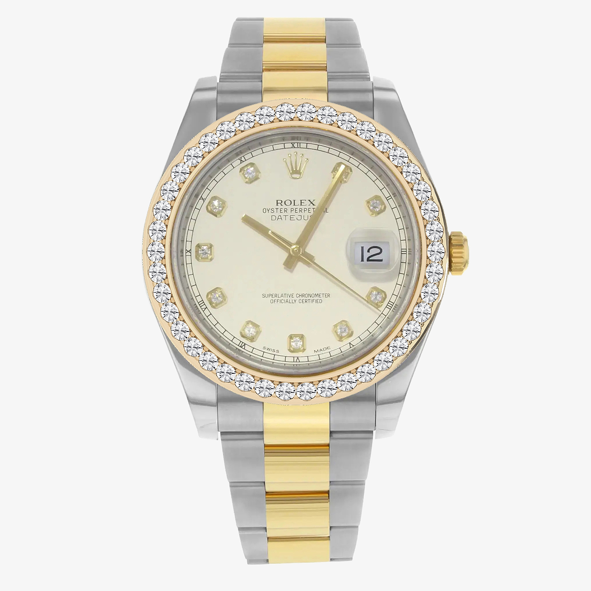 3 ctw Round Lab Grown Diamond  Rolex Watch