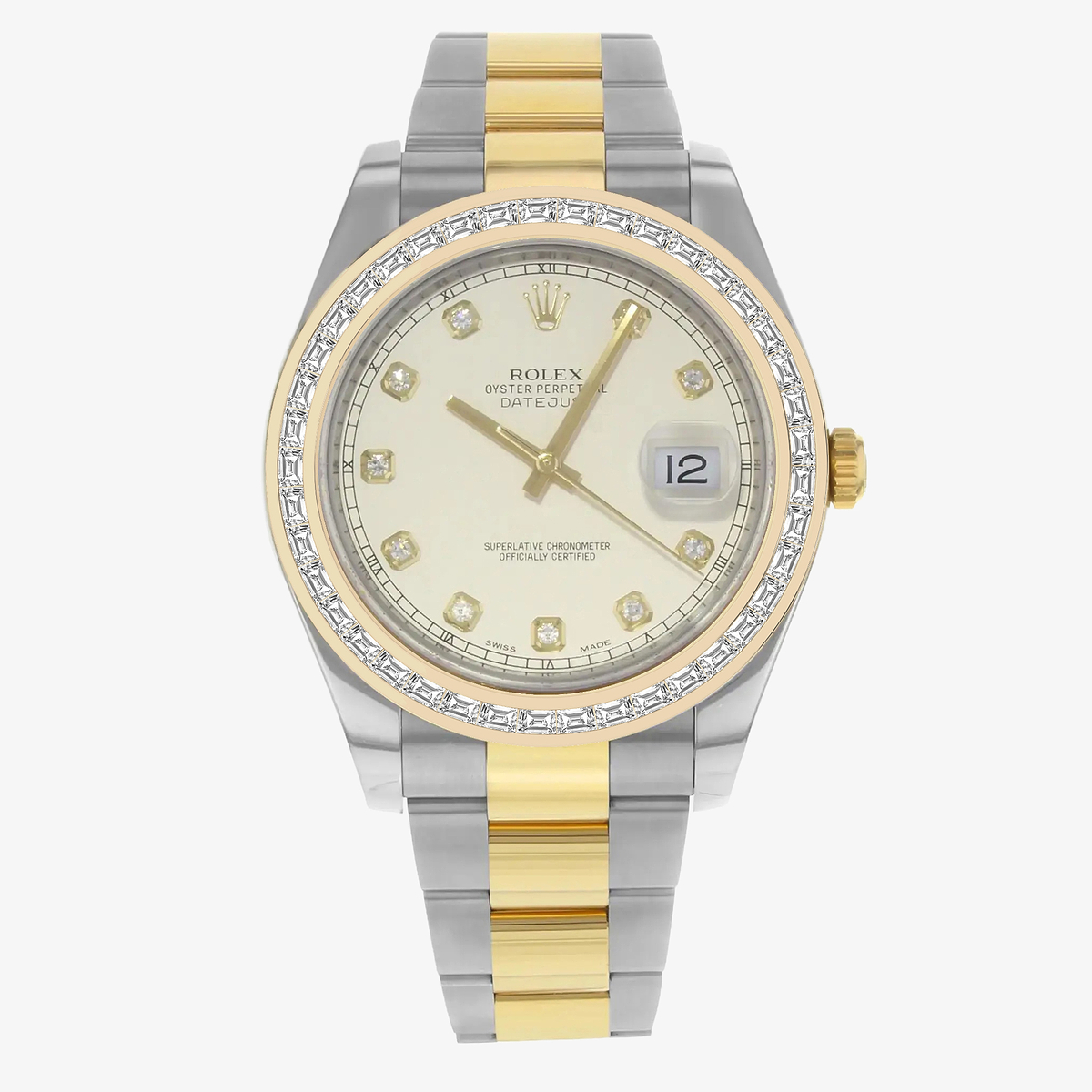 2 7/8 ctw Trapezoid Lab Grown Diamond  Rolex Watch
