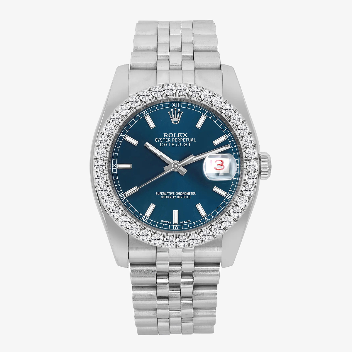 3 ctw Round Lab Grown Diamond  Rolex Watch
