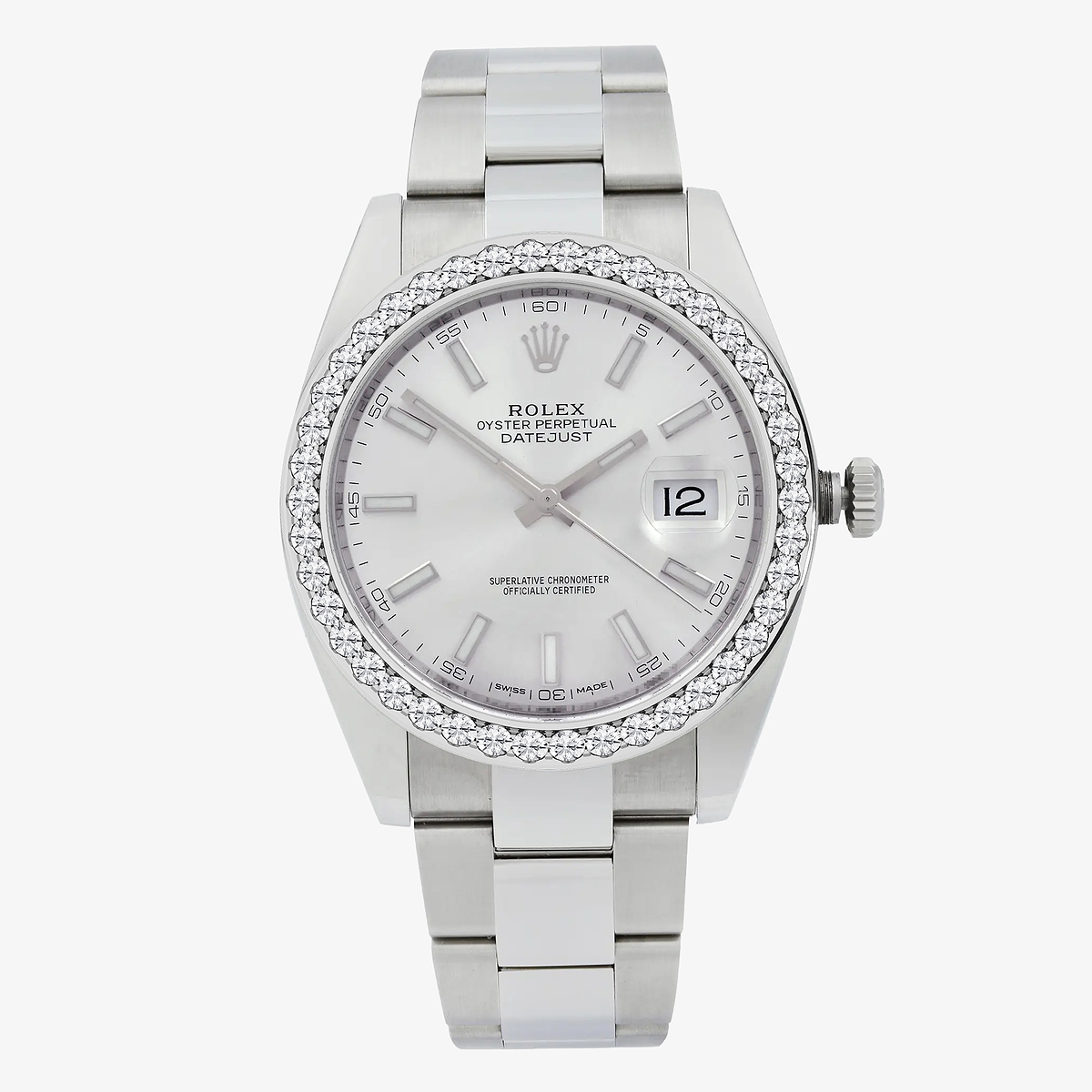 3 ctw Round Lab Grown Diamond  Rolex Watch