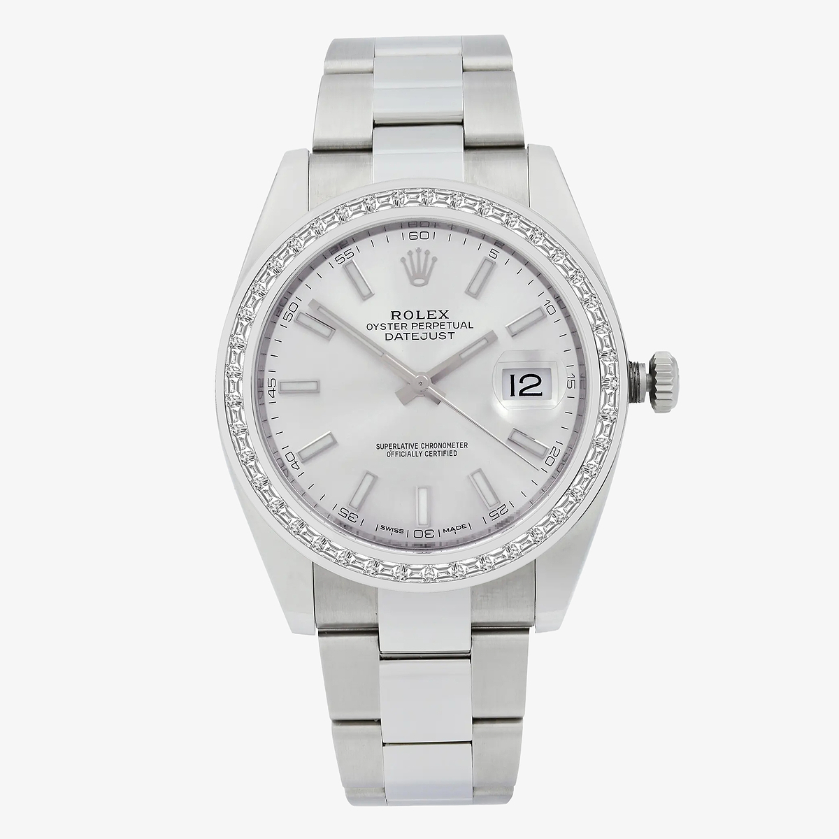 2 7/8 ctw Trapezoid Lab Grown Diamond  Rolex Watch