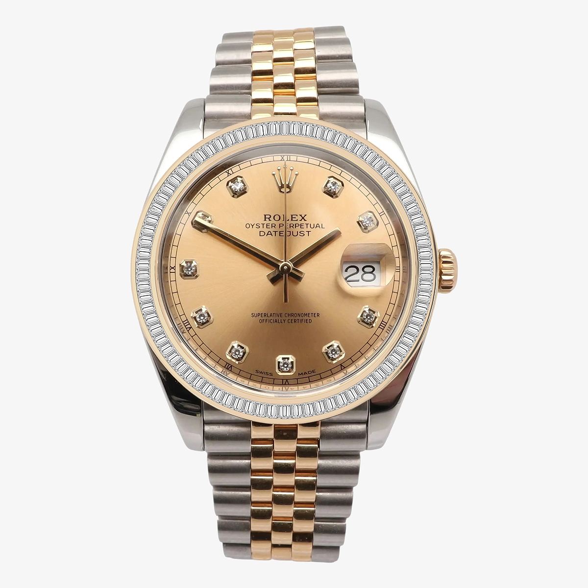 2 1/3 ctw Baguette Lab Grown Diamond  Rolex Watch