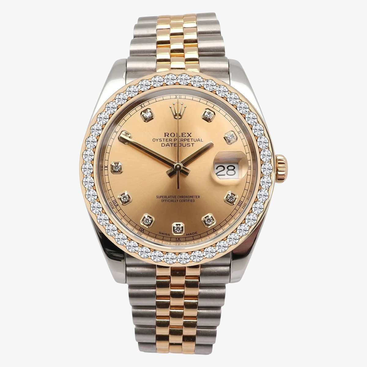3 ctw Round Lab Grown Diamond  Rolex Watch