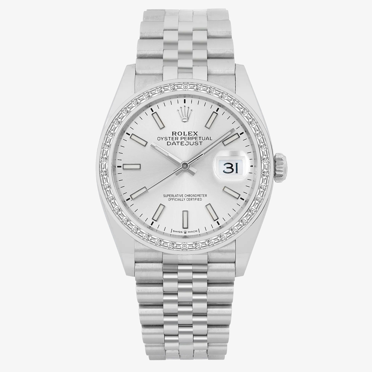 2 2/3 ctw Trapezoid Lab Grown Diamond  Rolex Watch