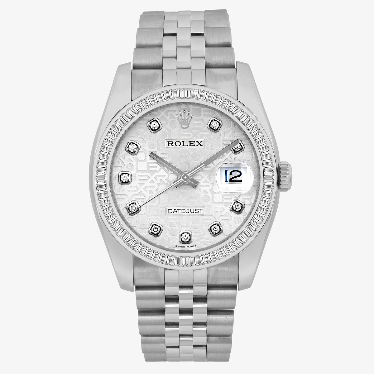 3 ctw Baguette Lab Grown Diamond  Rolex Watch