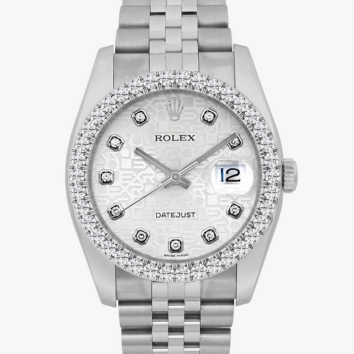 Rolex Datejust 36mm - 3 ctw Round Lab Grown Diamond  Rolex Watch