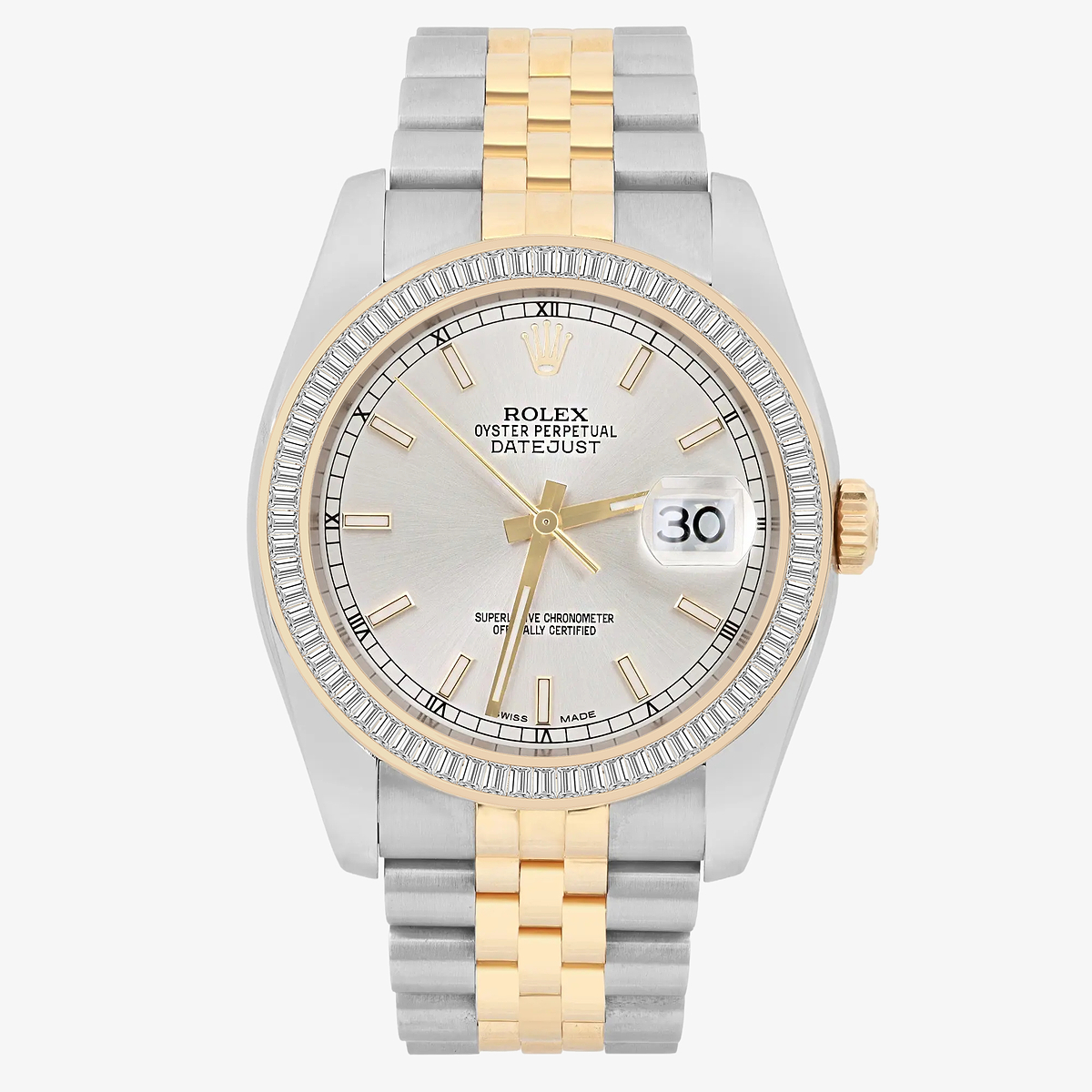 3 ctw Baguette Lab Grown Diamond  Rolex Watch