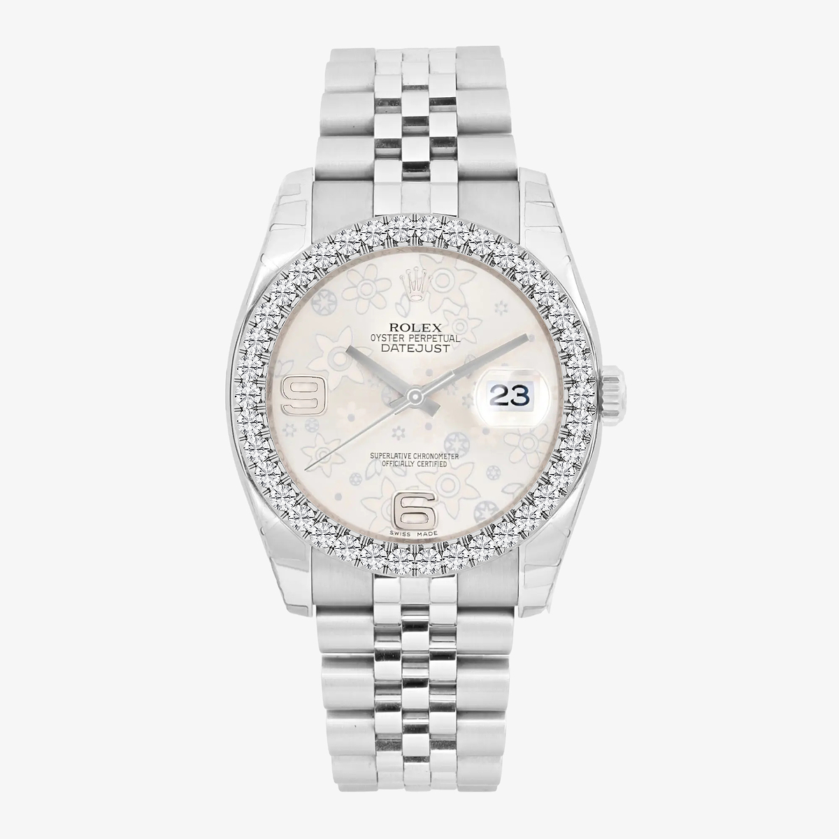 3 ctw Round Lab Grown Diamond  Rolex Watch