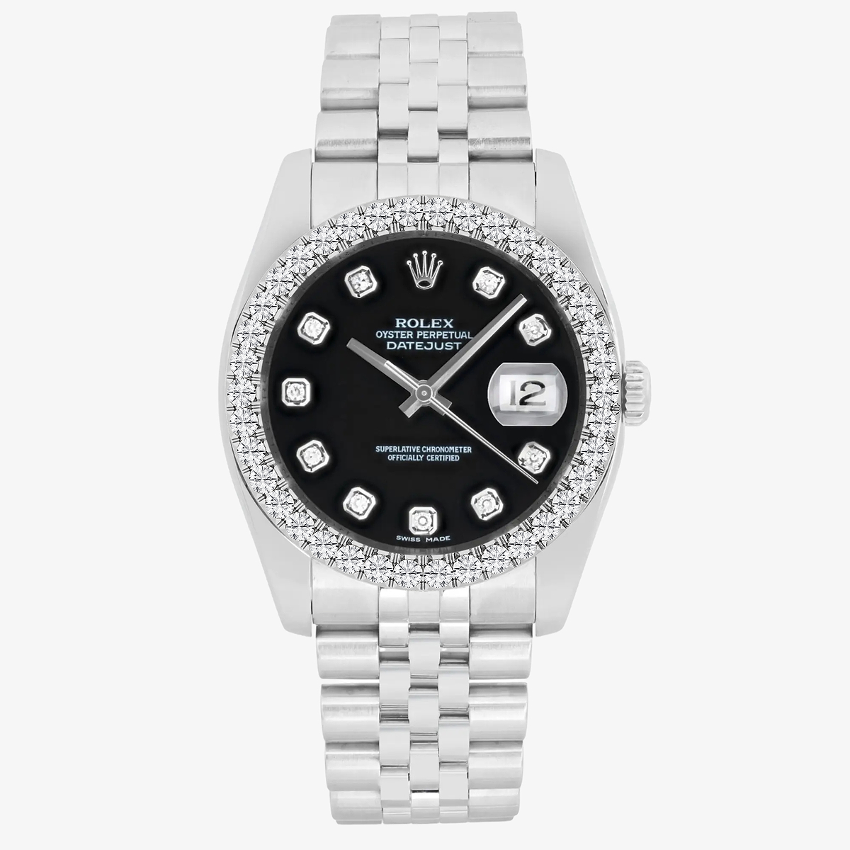 3 ctw Round Lab Grown Diamond  Rolex Watch