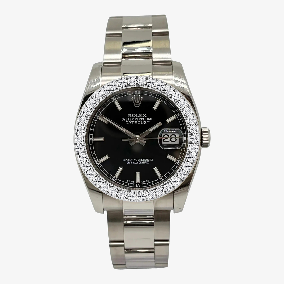 3 ctw Round Lab Grown Diamond  Rolex Watch