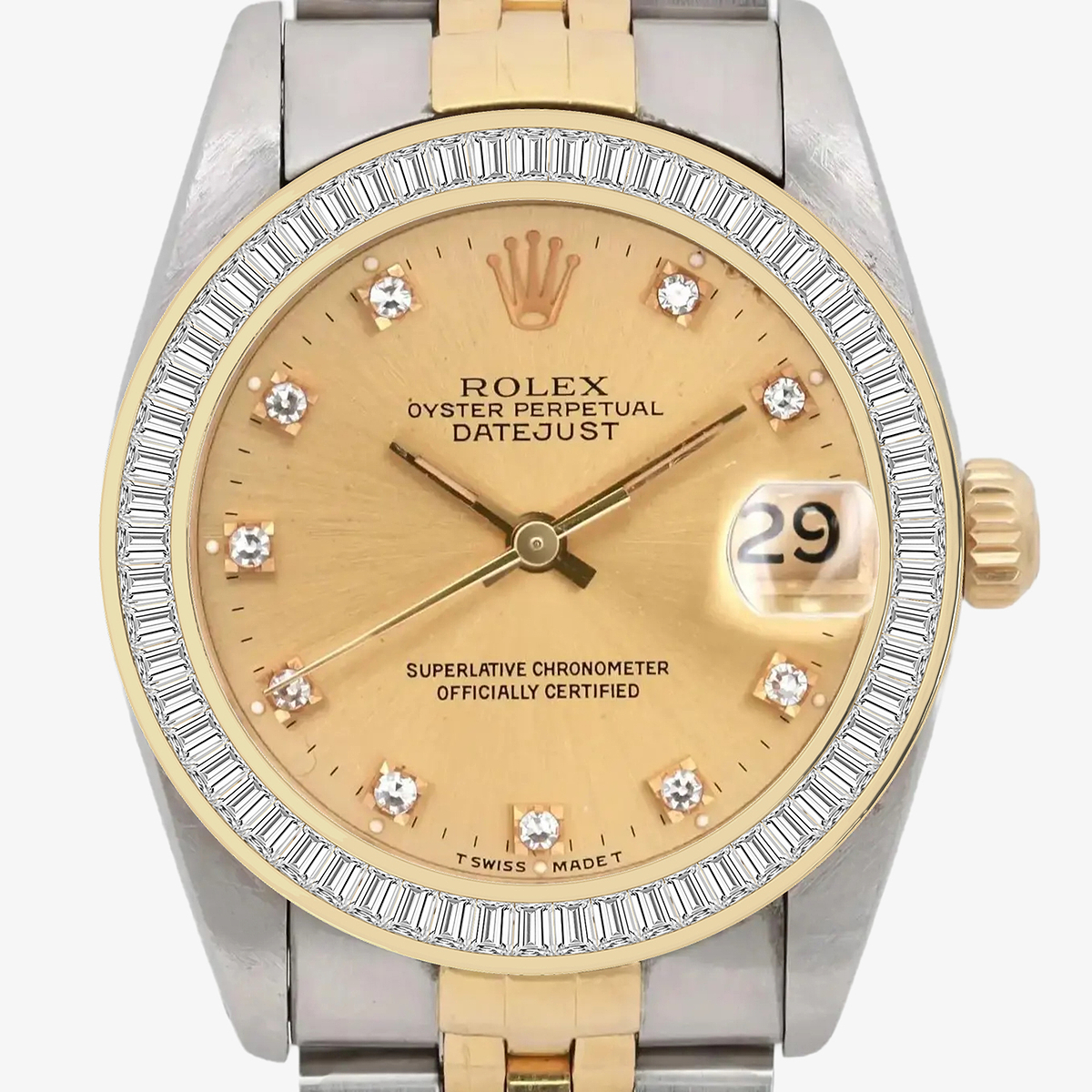 Additional Image 3 for  1 1/2 ctw Baguette Lab Grown Diamond  Rolex Watch