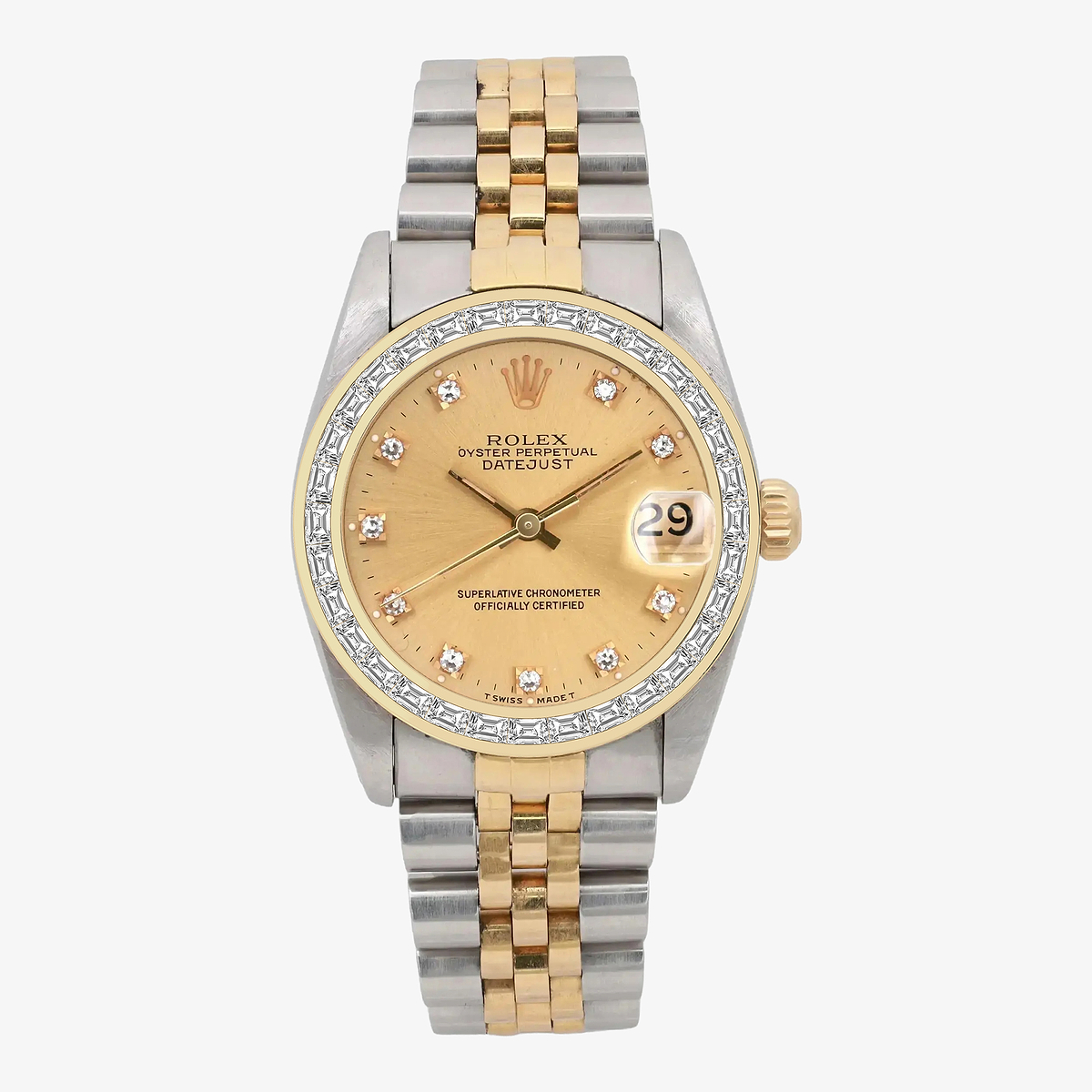 2 1/4 ctw Trapezoid Lab Grown Diamond  Rolex Watch