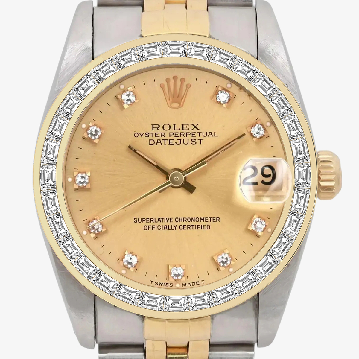 Additional Image 3 for  2 1/4 ctw Trapezoid Lab Grown Diamond  Rolex Watch