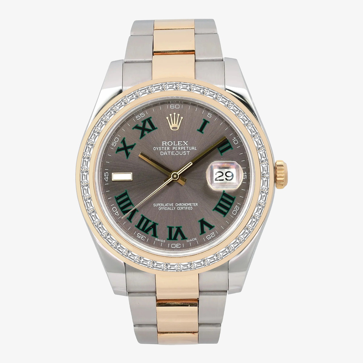 2 7/8 ctw Trapezoid Lab Grown Diamond  Rolex Watch