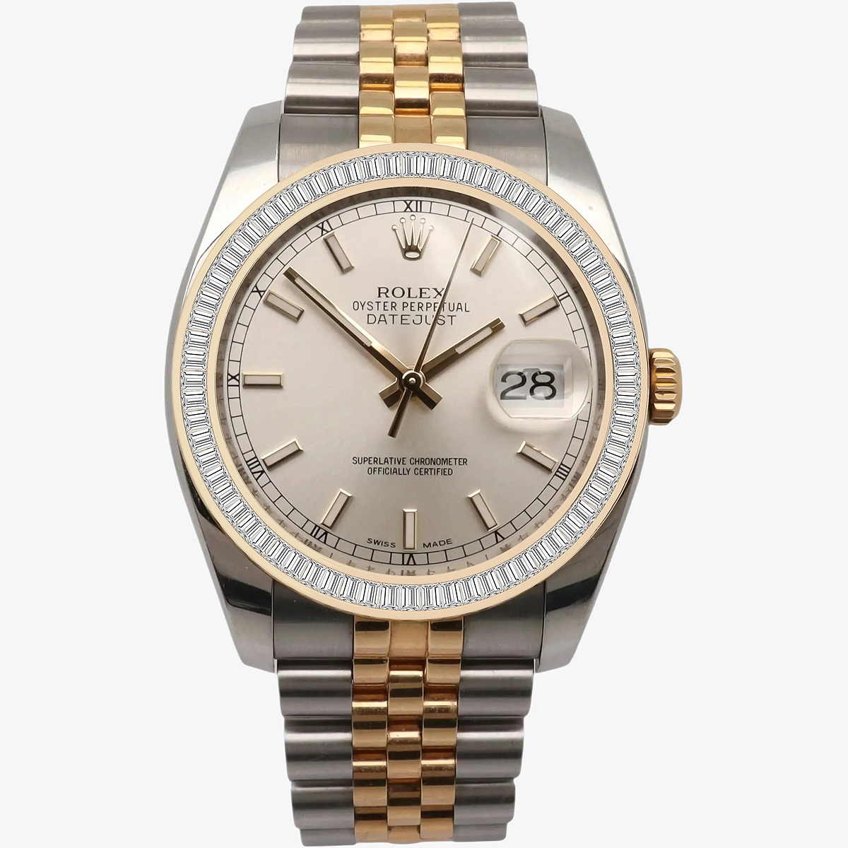 3 ctw Baguette Lab Grown Diamond  Rolex Watch