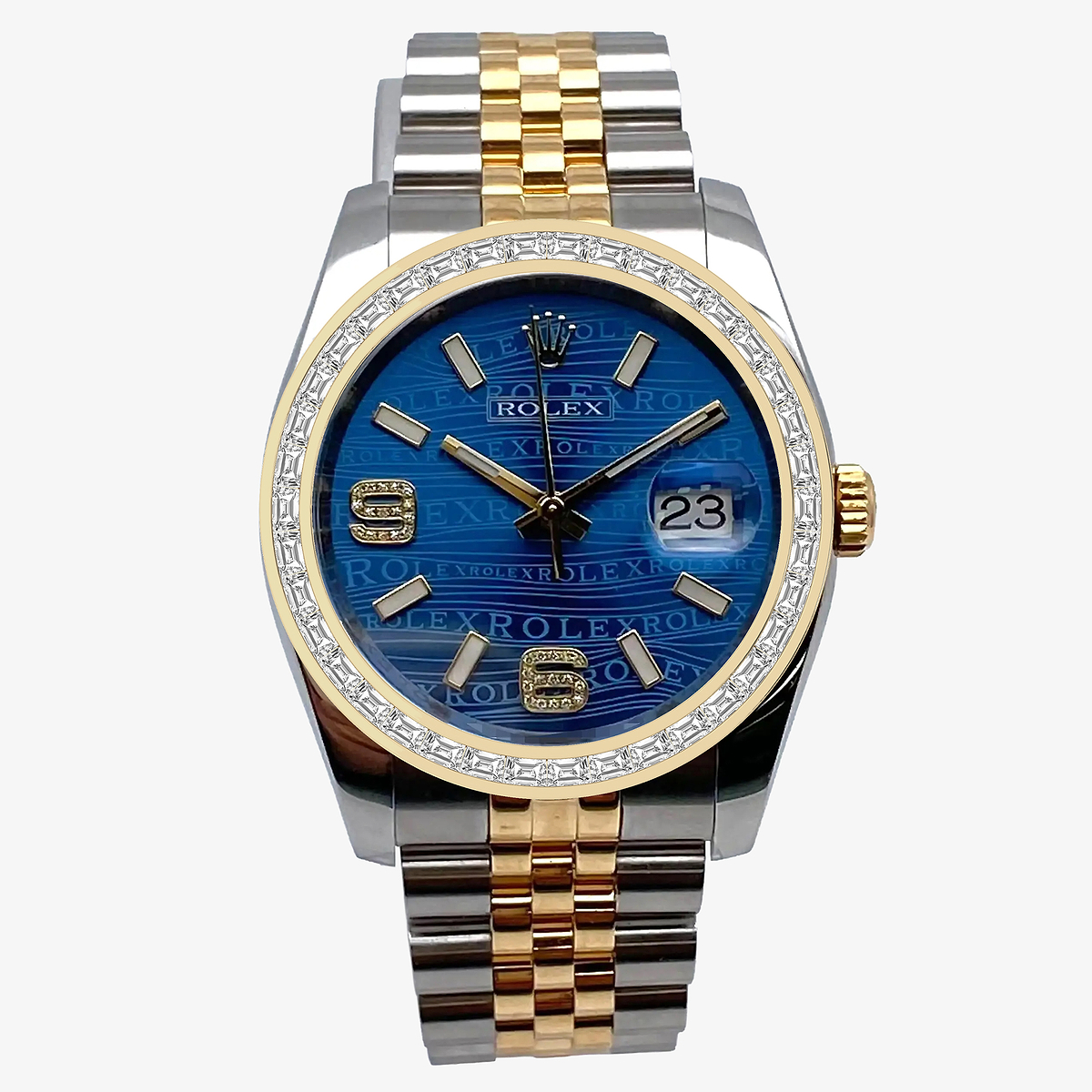 2 2/3 ctw Trapezoid Lab Grown Diamond  Rolex Watch