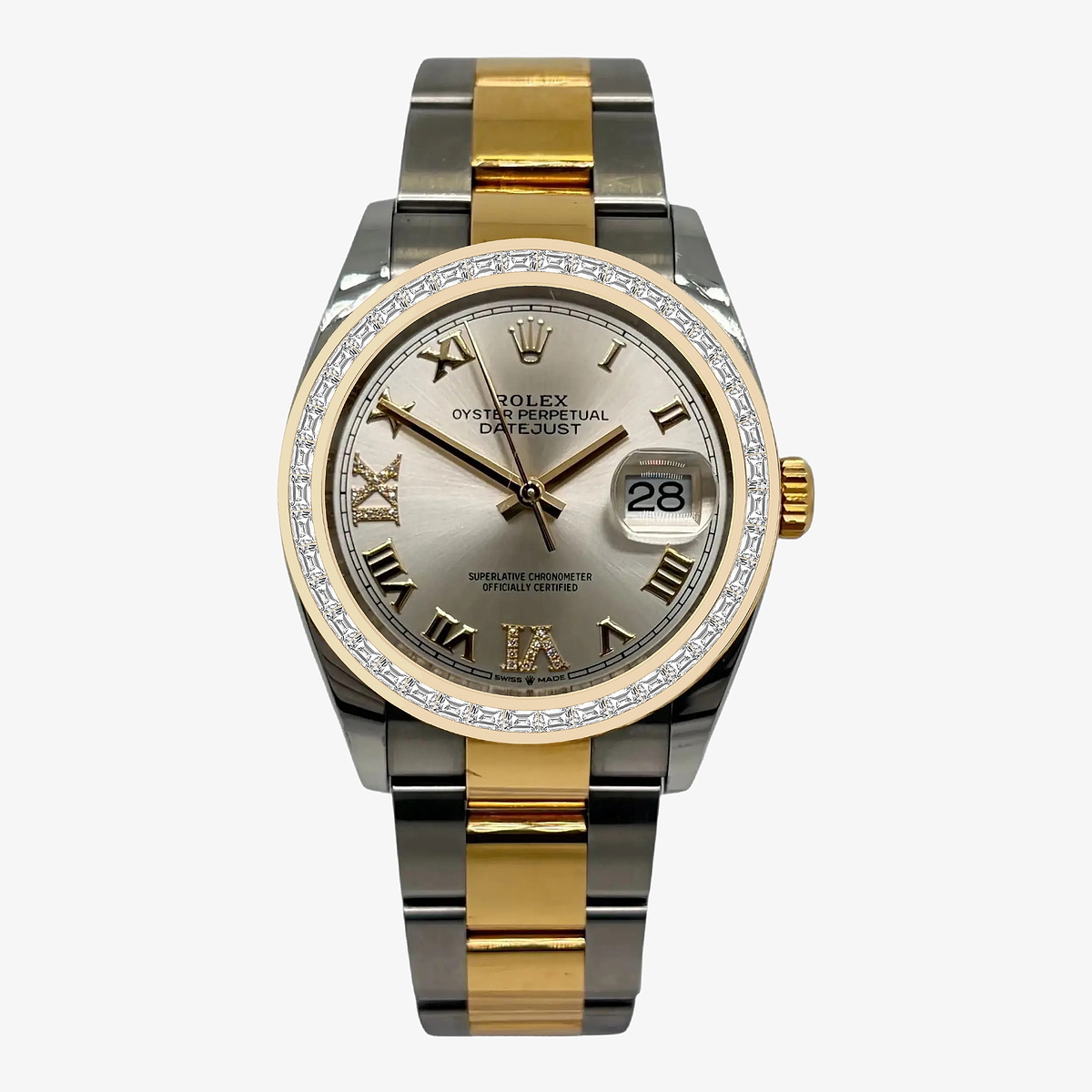 2 7/8 ctw Trapezoid Lab Grown Diamond  Rolex Watch