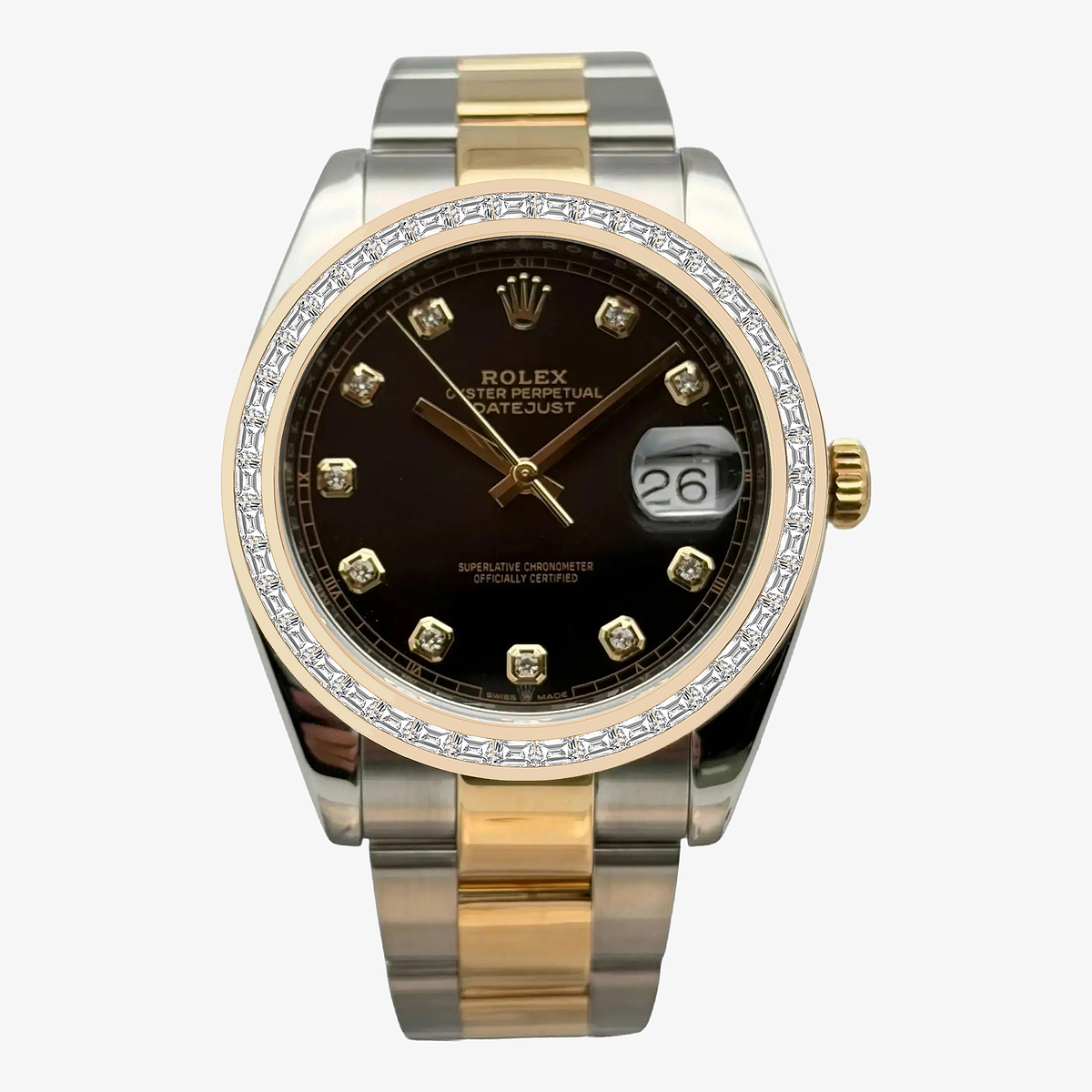 2 7/8 ctw Trapezoid Lab Grown Diamond  Rolex Watch
