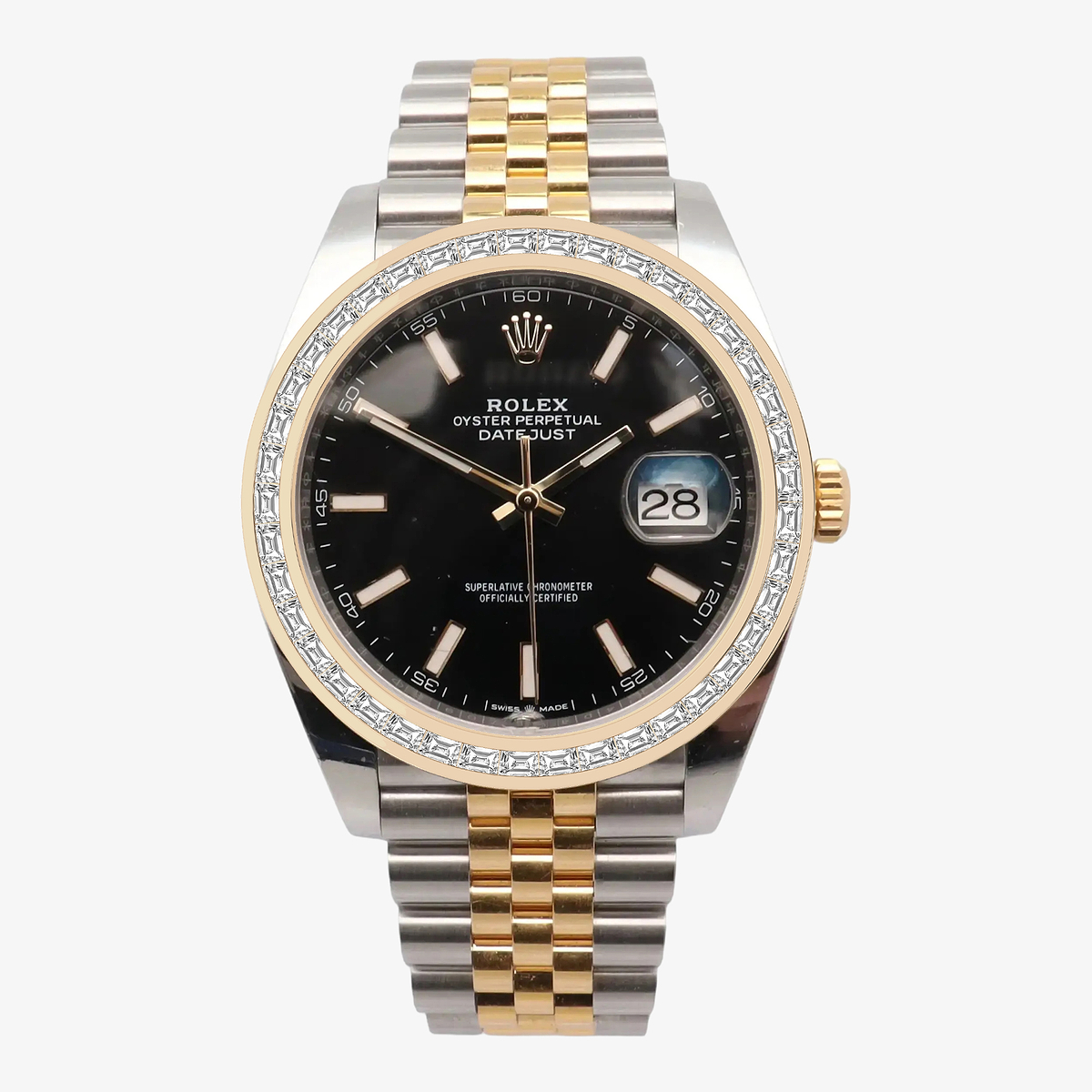 2 7/8 ctw Trapezoid Lab Grown Diamond  Rolex Watch
